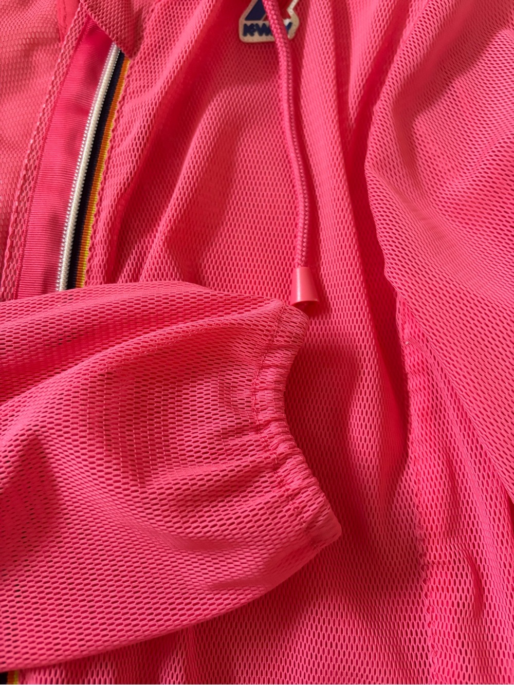 K-Way Coral Red Hooded Mesh Jacket - Picture 12 of 13